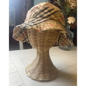BURBERRY Unisex Vintage Check Cotton Bucket Hat. Measures Approx 7.25". 60s 70s